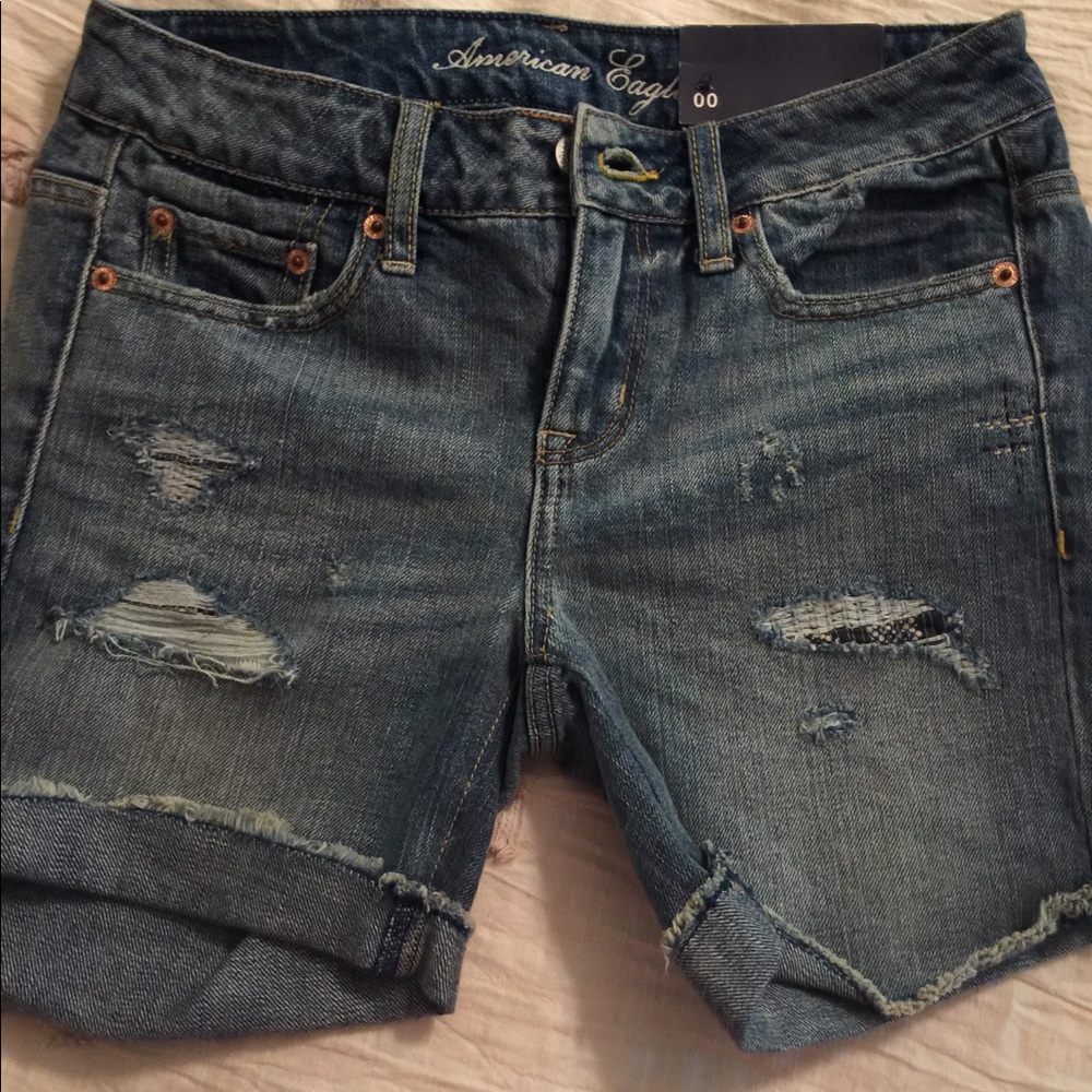American Eagle ripped jean shorts
